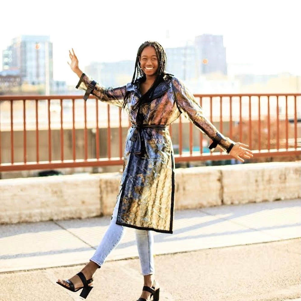 Clear python prints midi coat - Picture 2 of 2